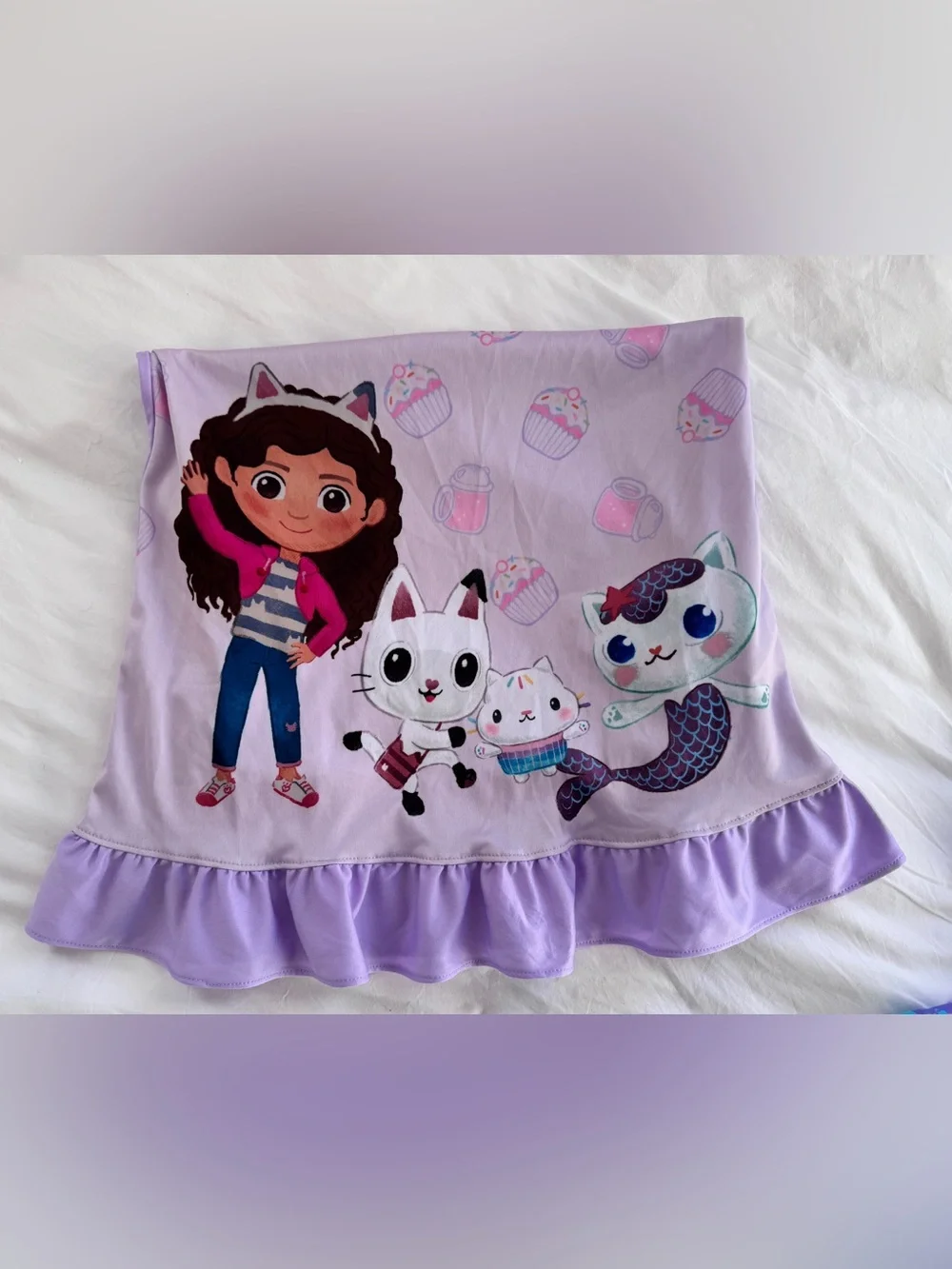 DreamWorks Gabby’s Dollhouse Purple Ruffle Nightgown Pajamas Size 6 / 6X